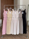 Square Neckline Button Down Sleeves Tops With Skirts Sets